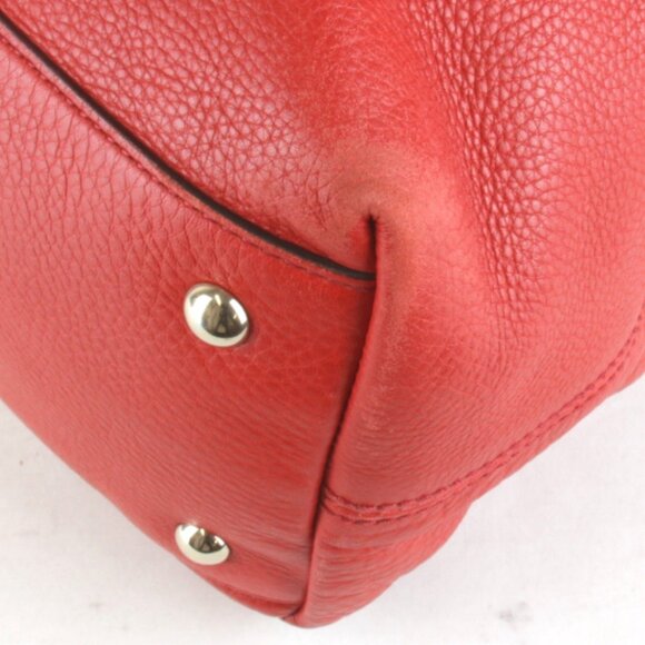 GUCCI Red Leather Tote Bag - Picture 5 of 12